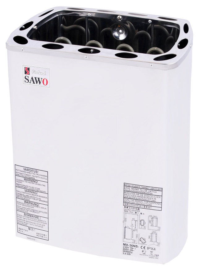 Электрическая каменка для бани, сауны электронагреватель SAWO Mini X Heater MX-23NS