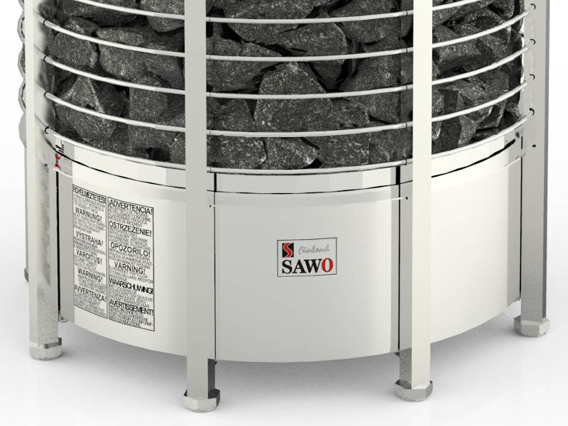 Электрическая каменка для бани, сауны электронагреватель SAWO Round Tower Heater TH12-180NS