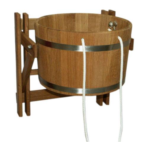 Подвесная дубовая кадка для обливания водой (ведро-водопад) ёмкостью 20 литров Бондарний дом