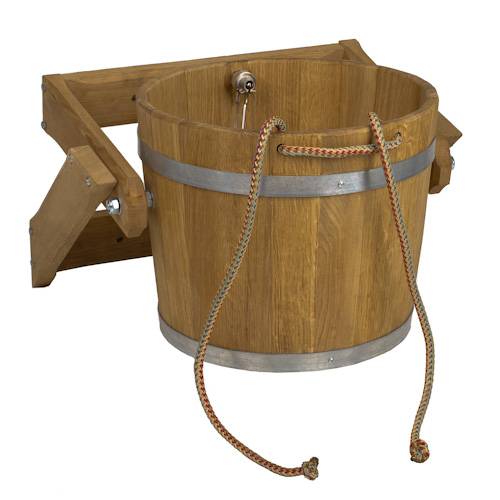 Подвесная дубовая кадка для обливания водой (ведро-душ) ёмкостью 20 литров Бондарний дом