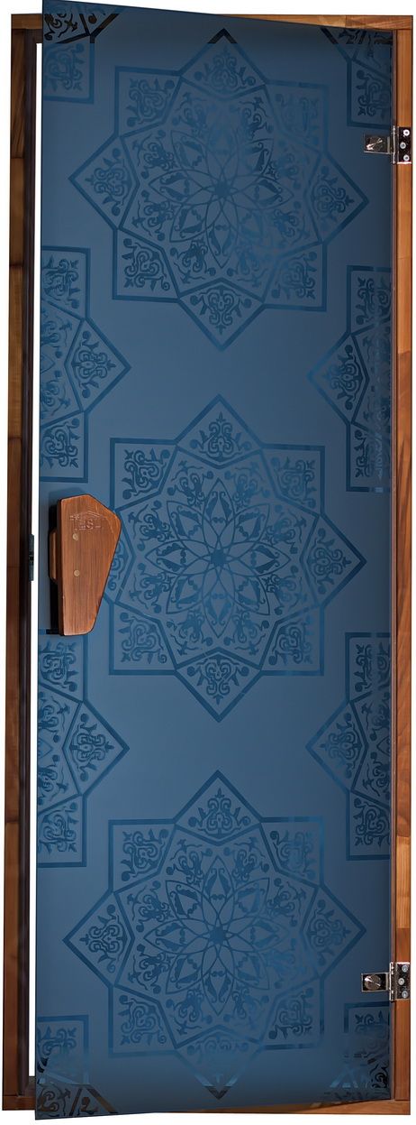 Стеклянные двери для сауны, бани и хаммама Tesli Сезам Blue 70×190