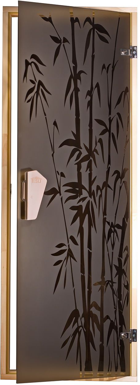 Стеклянные двери для сауны Tesli Бамбуковый лес 68×188