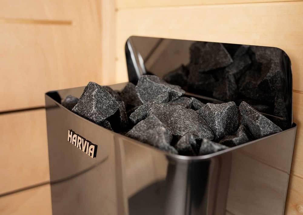 Электрокаменка Harvia The Wall SW45E 4,5 kW черная сталь в парной