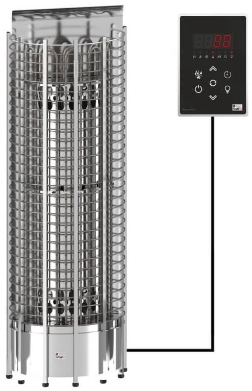 Электрокаменка Sawo Tower Heater Wall TH9-150Ni-WL-P с внешним пультом Saunova 2.0
