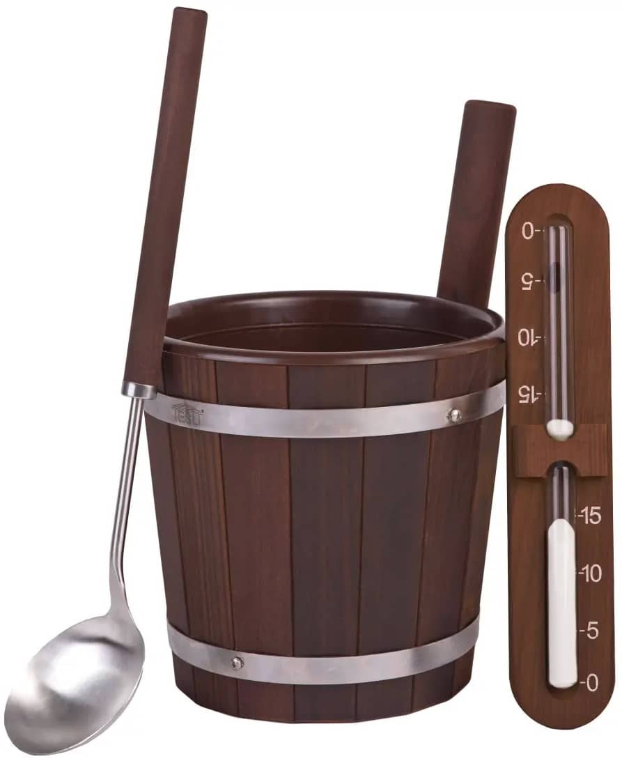 Шайка, черпак, песочные часы Tesli для бани и сауны