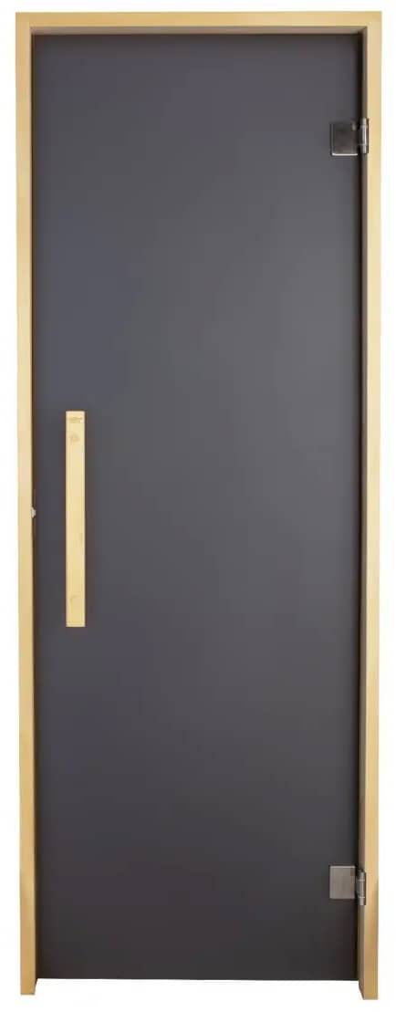 Стеклянные двери для бани Tesli Lux Graphite 700х2000 в сером цвете Стеклянные двери для бани Tesli Lux Graphite 700х2000 в сером цвете