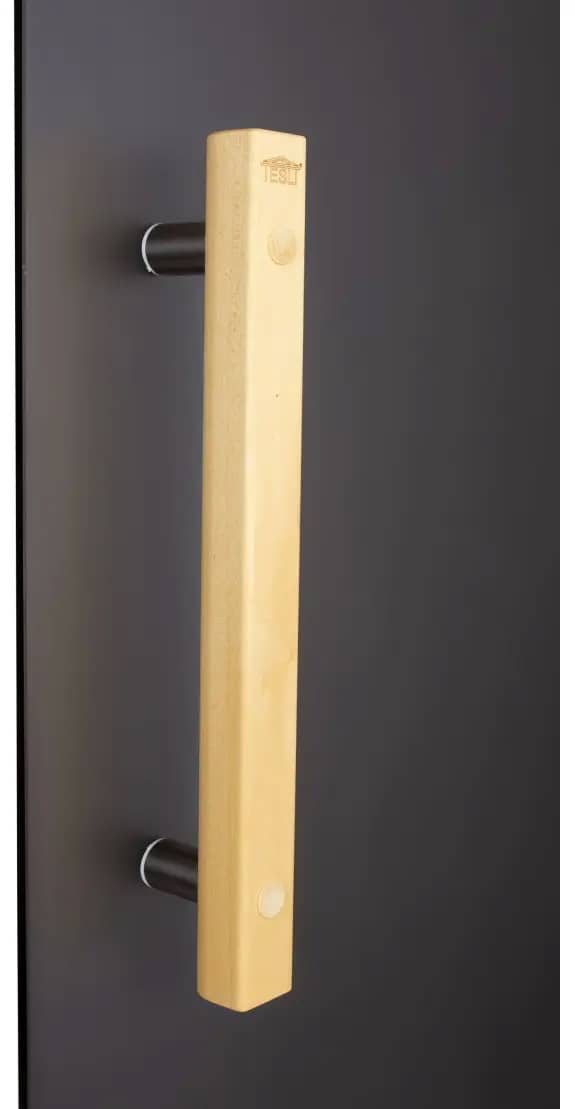 Двери для бани Tesli Lux Graphite Sateen 700х1900 с деревянной ручкой Двери для бани Tesli Lux Graphite Sateen 700х1900 с деревянной ручкой