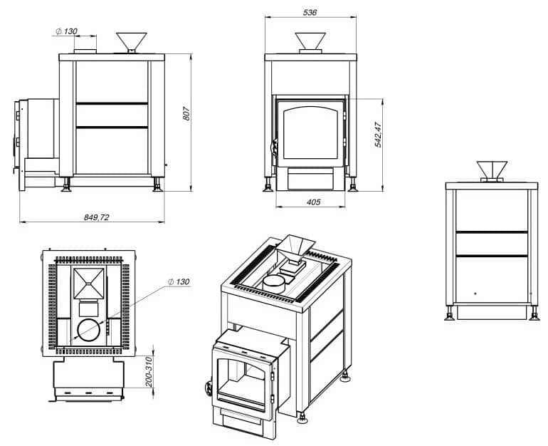 Размеры печи для сауны ПАЛ KL-20 PIS