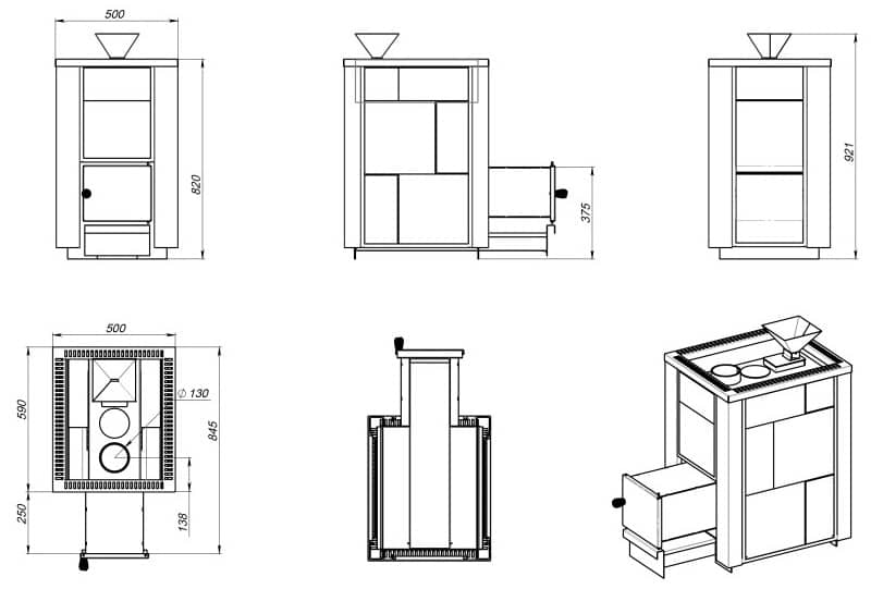 Размеры печи для сауны ПАЛ KLE-20 PIT Размеры печи для сауны ПАЛ KLE-20 PIT