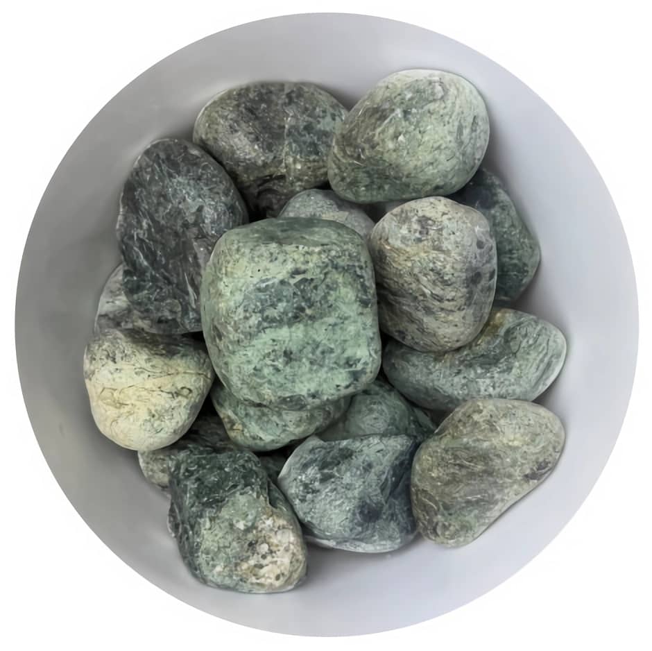 Камень Серпентинит обвалованный 10-16 см 25 кг с лечебным эффектом